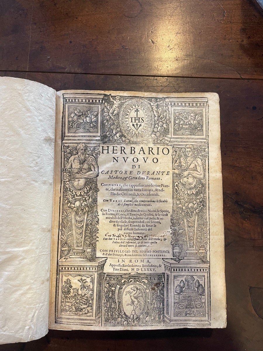 Book "herbario Nuovo" Di Castore Durante. Bonfadino, Roma 1585-photo-2