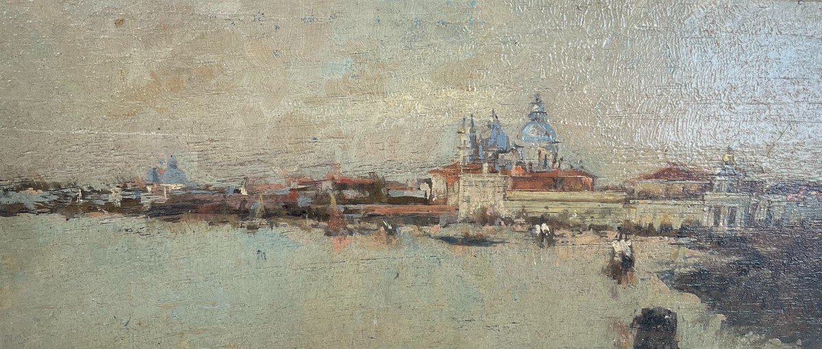 Francesco Filippini "Vue de Venise avec la douane et l'église de la Salute"-photo-4