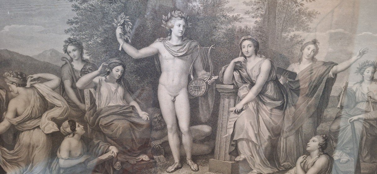 Raphael Morghen. Eau-forte Et Burin "le Parnasse" 1784 d'Anton Raphael Mengs à Villa Albani-photo-4