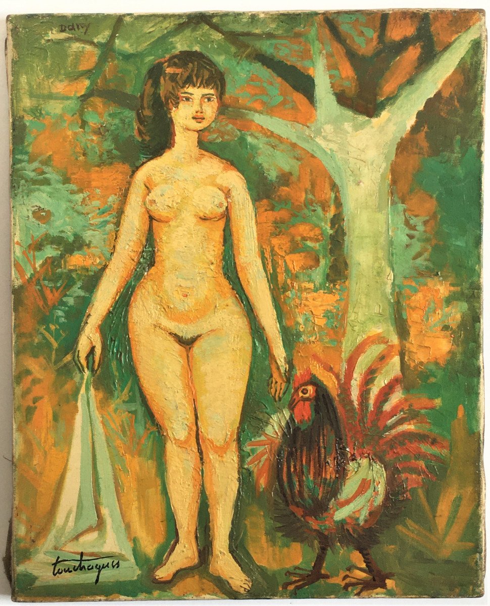 Louis Touchagues 1893/1974, Actress Dany Robin In Venus, Oil On Canvas-photo-3