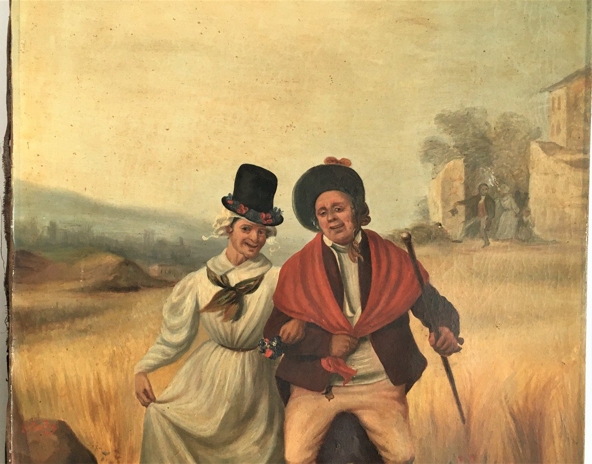 Mariage Gay Vers 1830, Huile Sur Toile-photo-4