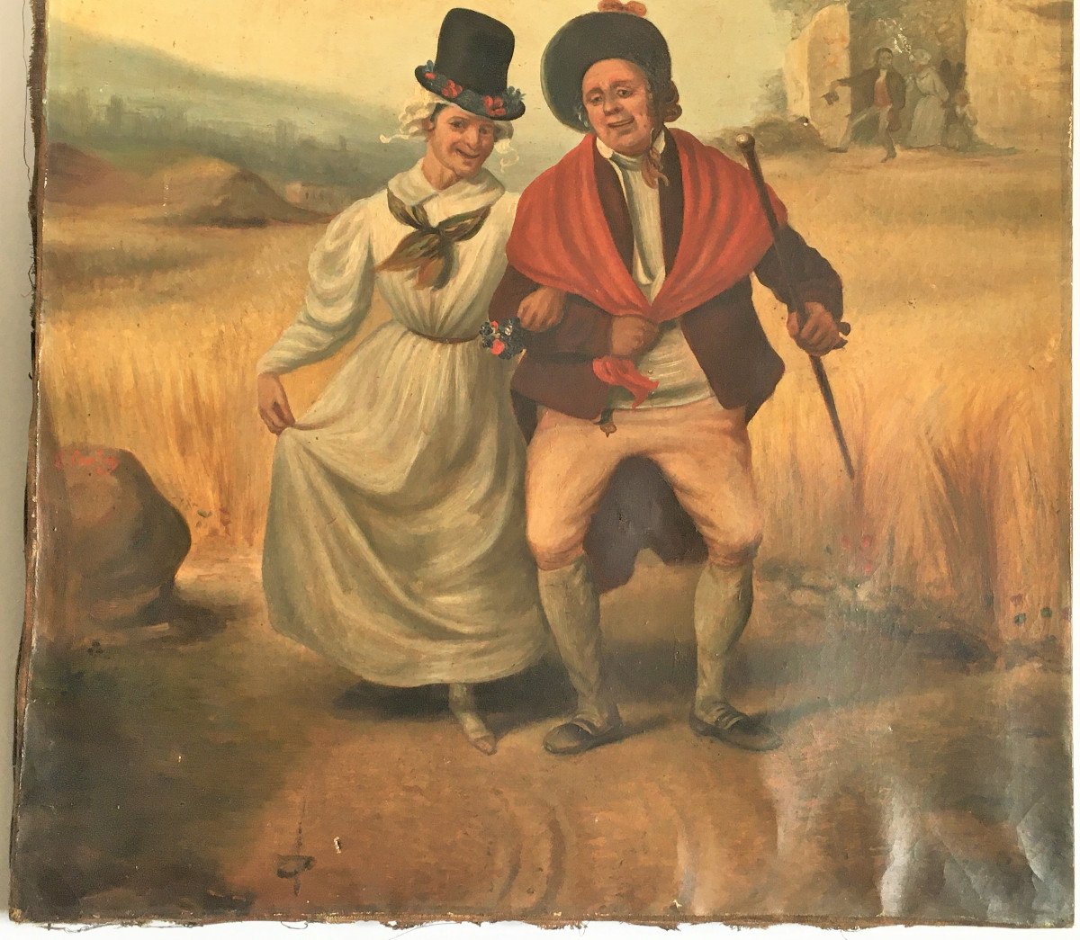 Mariage Gay Vers 1830, Huile Sur Toile-photo-1