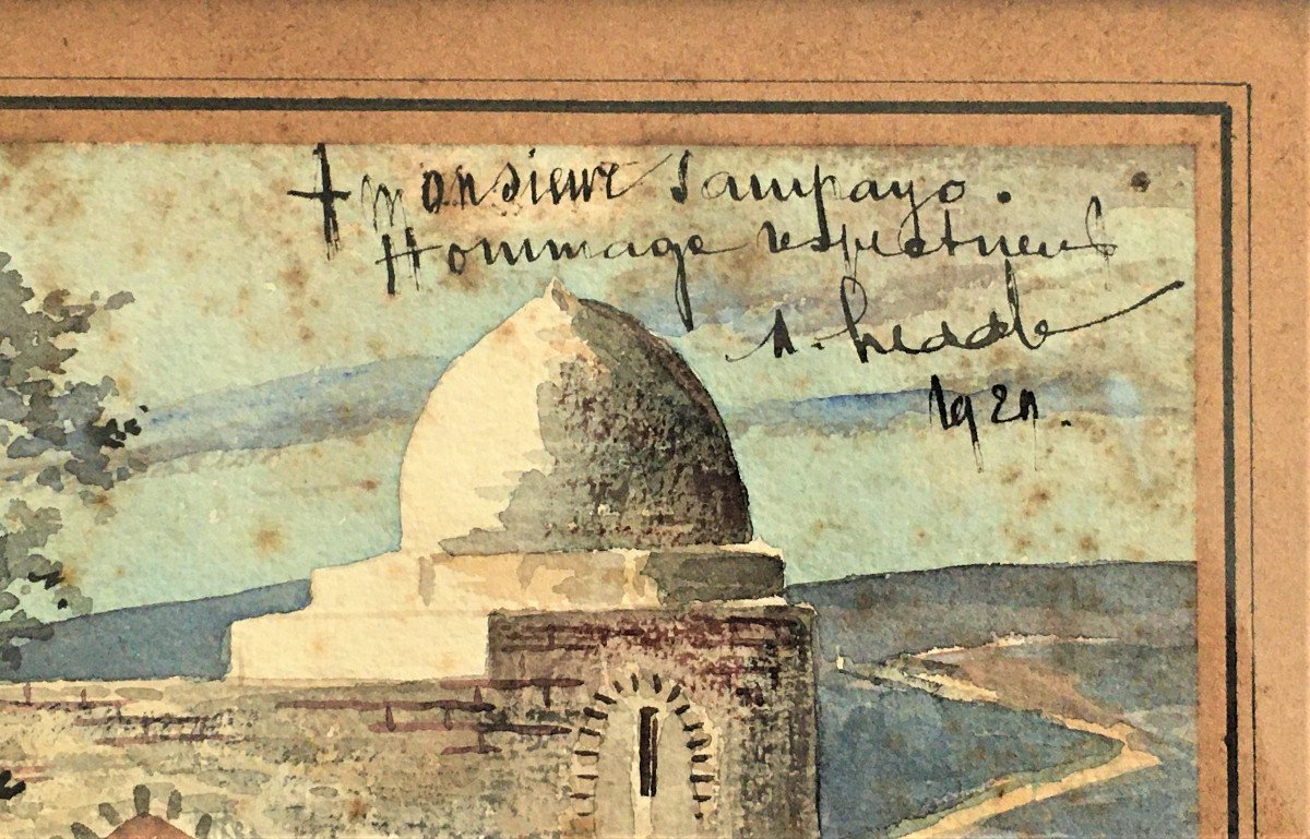 Jerusalem, Tomb Of Rachel, 1921 Watercolor-photo-2