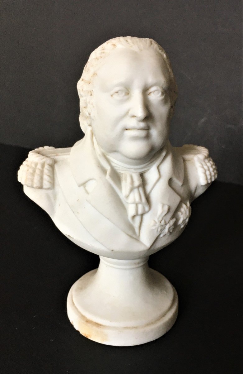 Louis XVIII Bust In Biscuit, Restoration Period, Legitimism