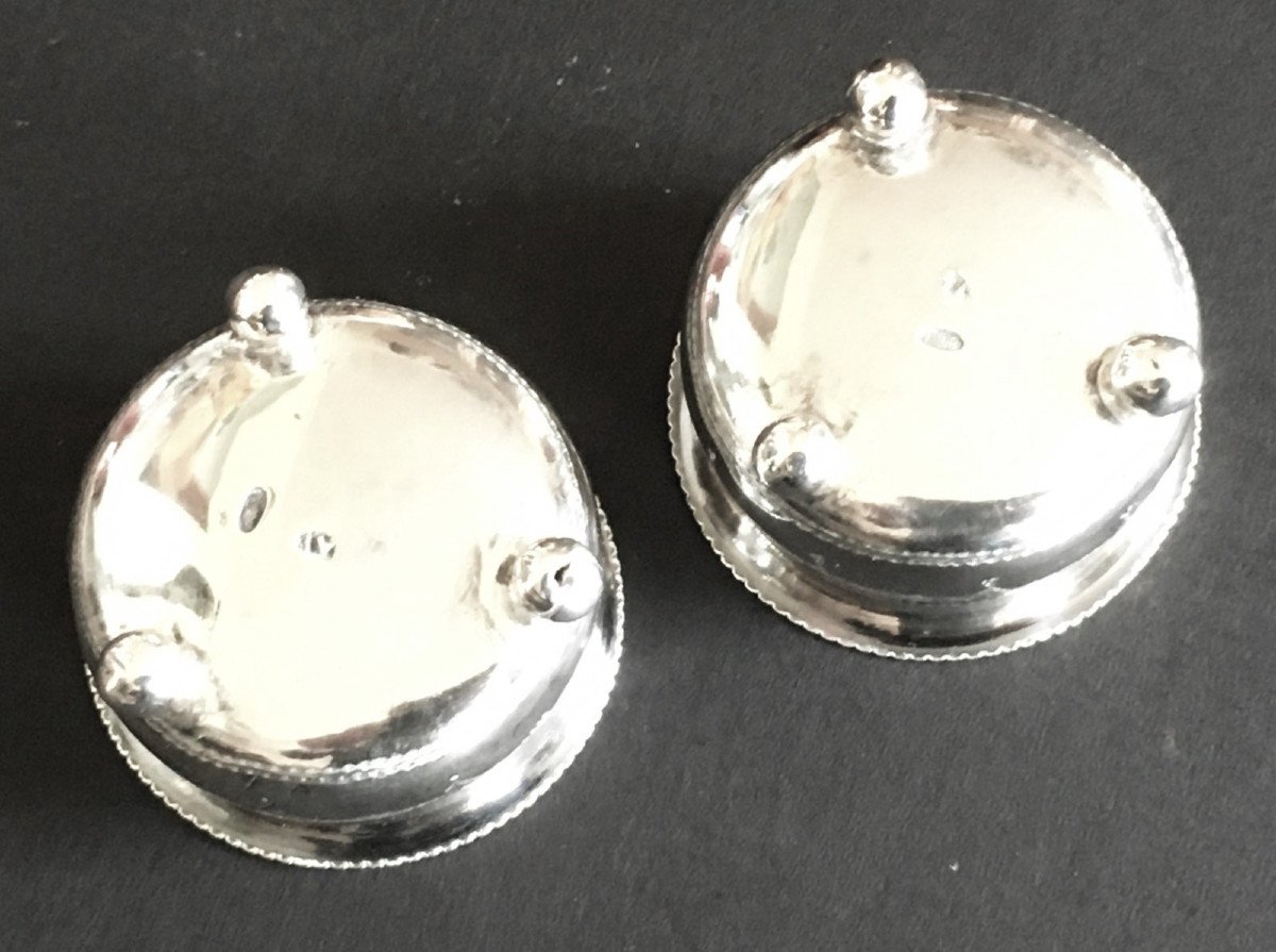 Imperial Russia, Pair Of Silver Salt Cellars -photo-1