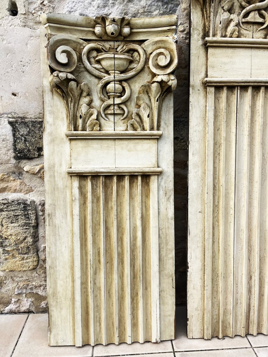 Pharmacy Woodwork In Carved Wood From The 19th-photo-1