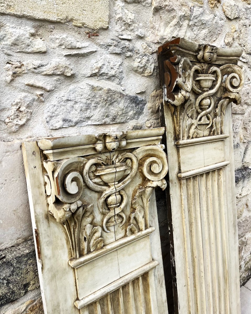 Pharmacy Woodwork In Carved Wood From The 19th-photo-2