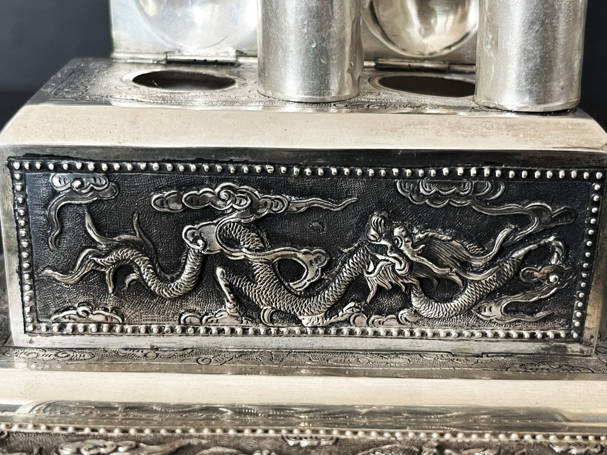 Silver Desk Set, Indochina, Early 20th Century-photo-3