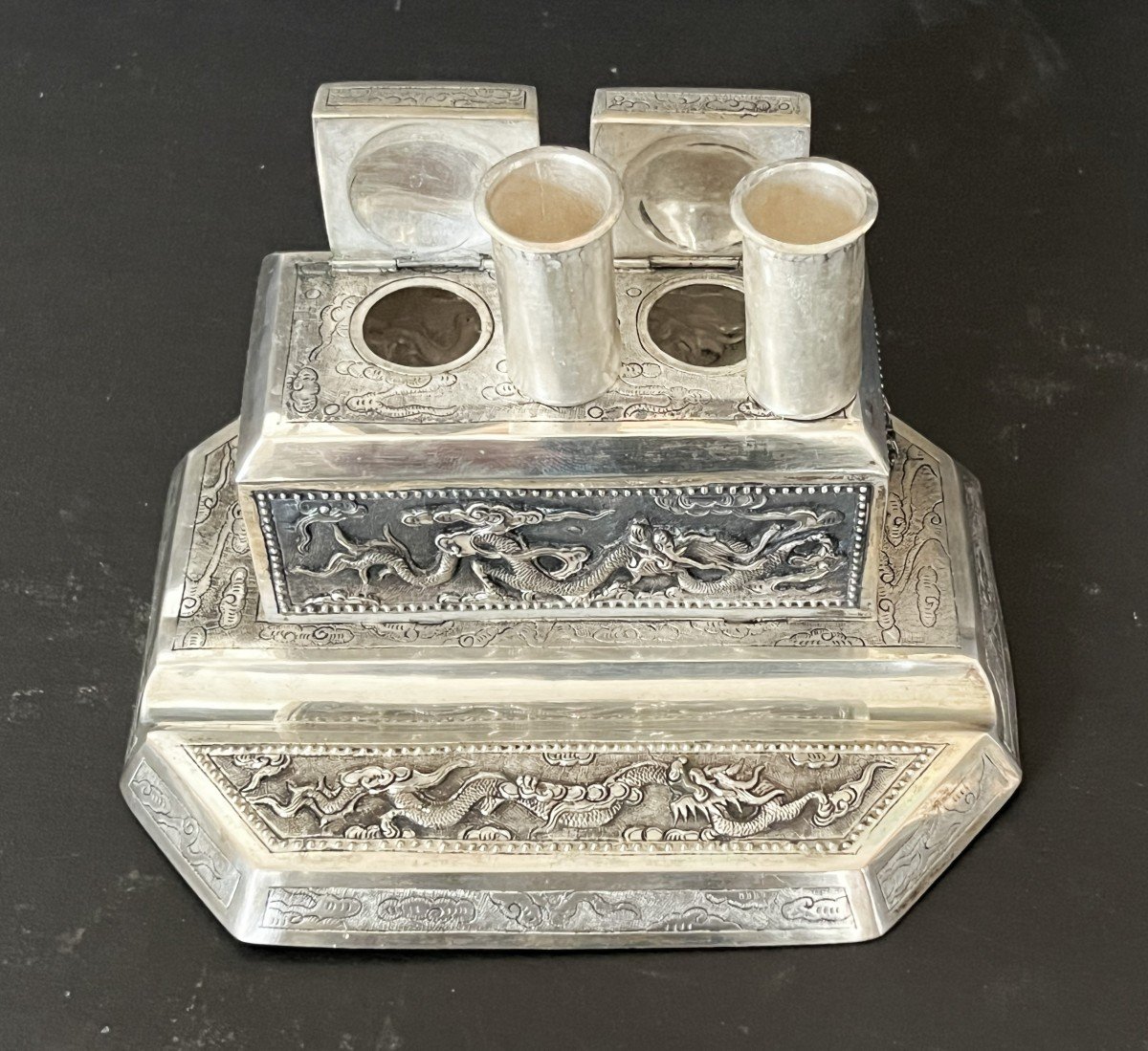 Silver Desk Set, Indochina, Early 20th Century-photo-4