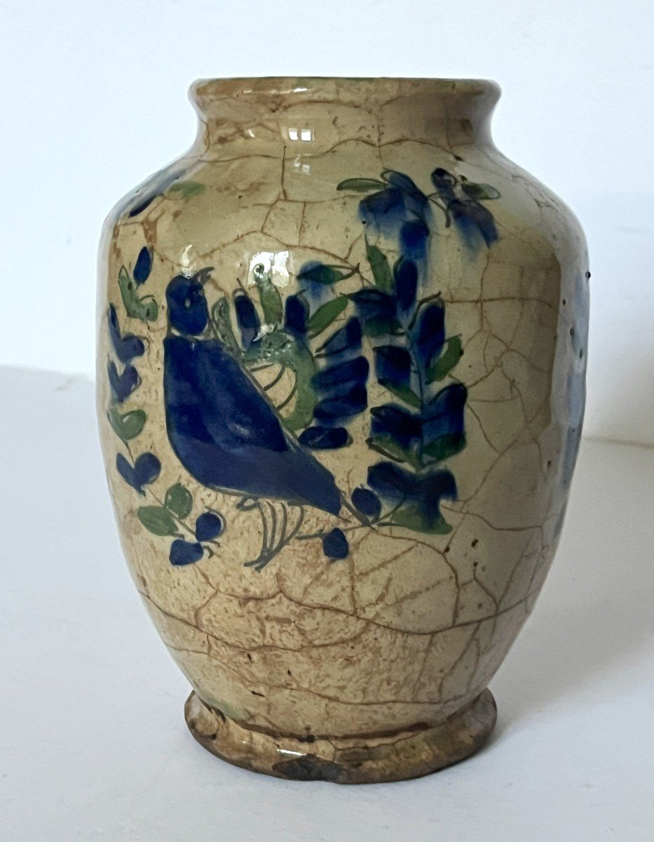 Kadjar Vase With Bird Decor, Iran, Persia, 19th Century-photo-3