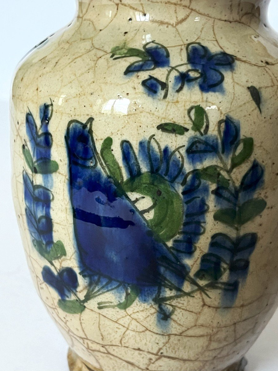 Kadjar Vase With Bird Decor, Iran, Persia, 19th Century-photo-5