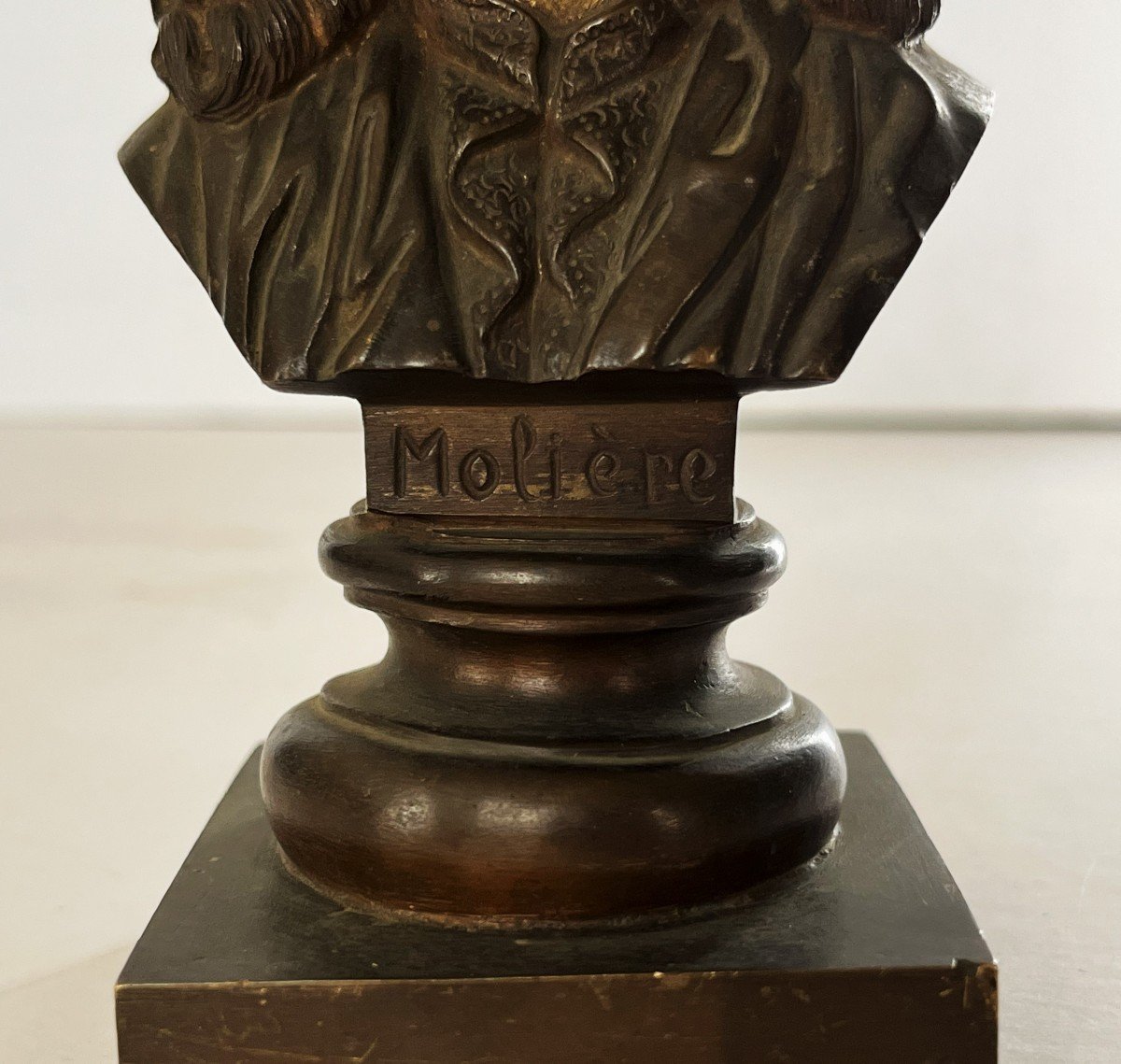 19th Century Bronze Bust Of Molière.-photo-4