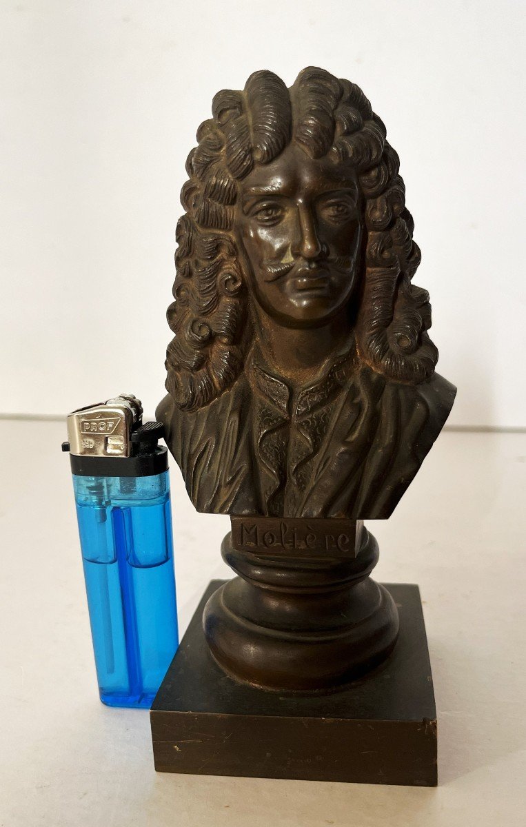 19th Century Bronze Bust Of Molière.-photo-5