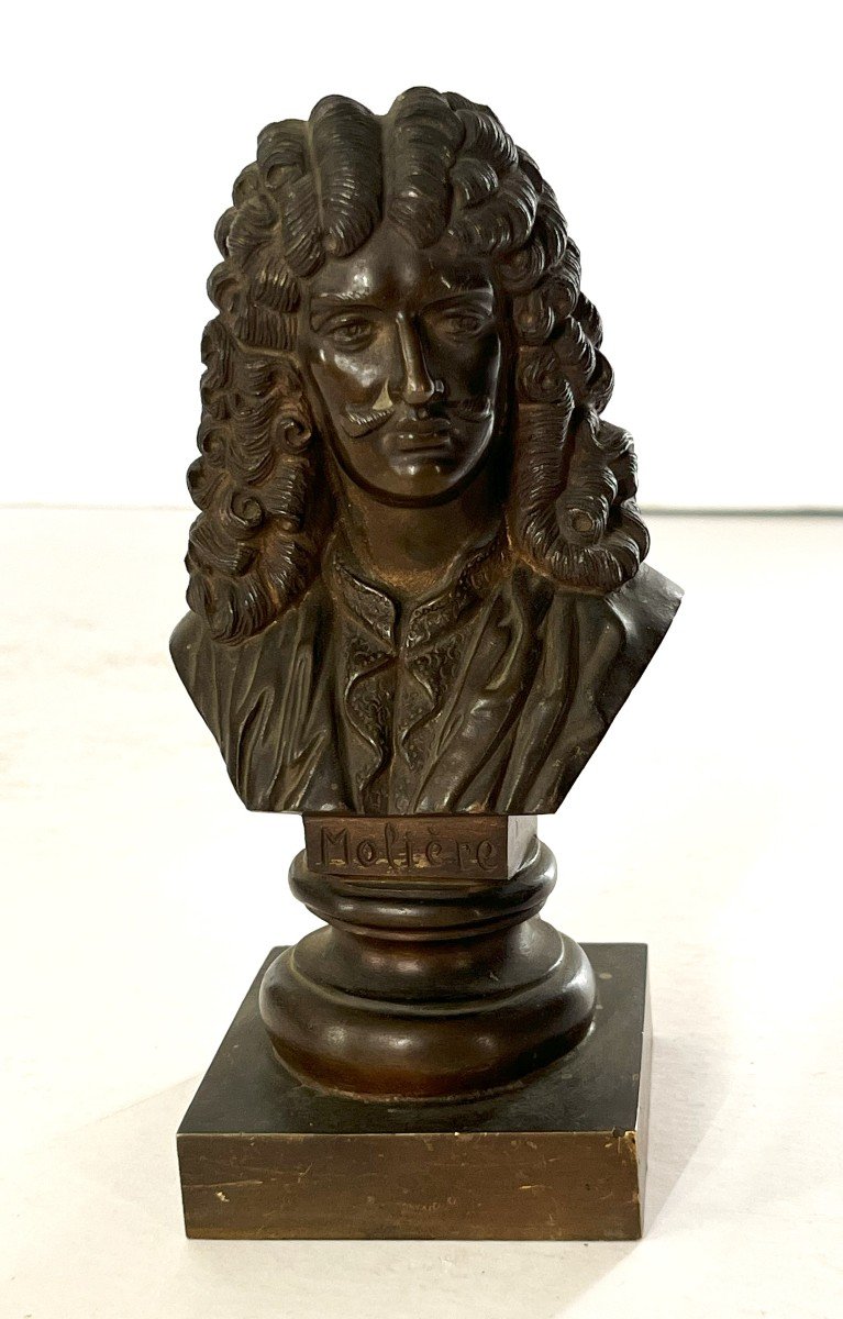 19th Century Bronze Bust Of Molière.