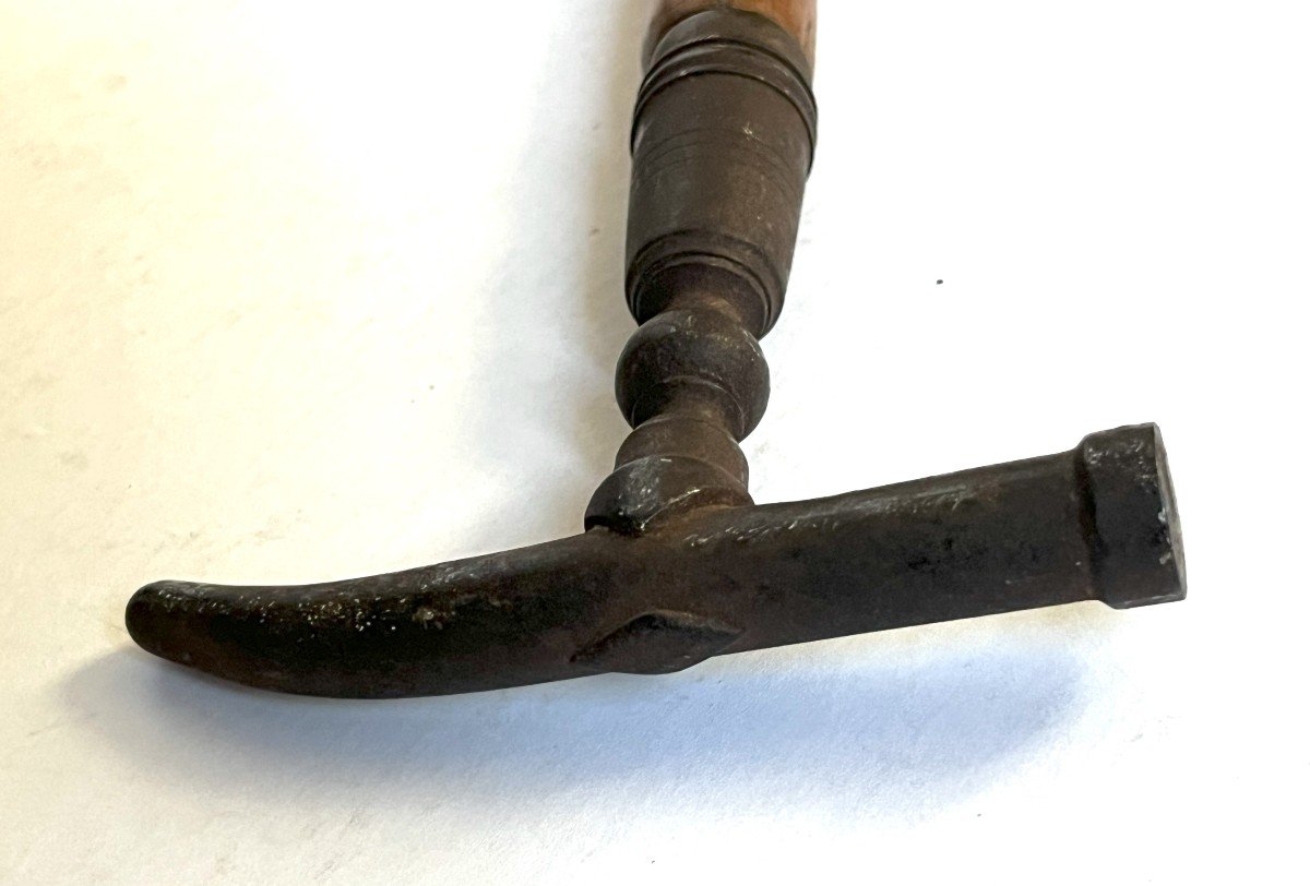 19th Century Wrought Iron Geologist's Or Mineralogist's Walk Stick-photo-3