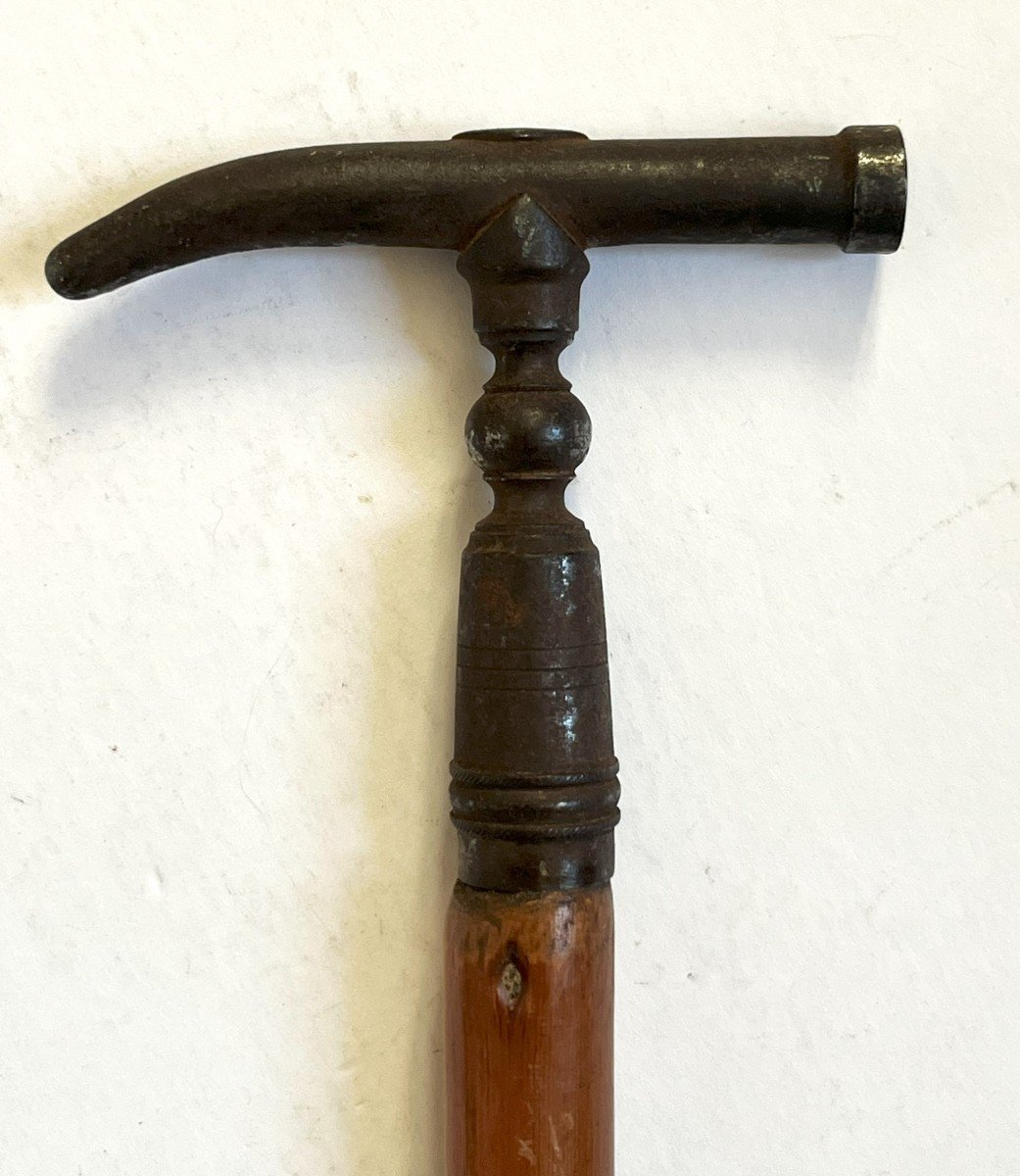 19th Century Wrought Iron Geologist's Or Mineralogist's Walk Stick