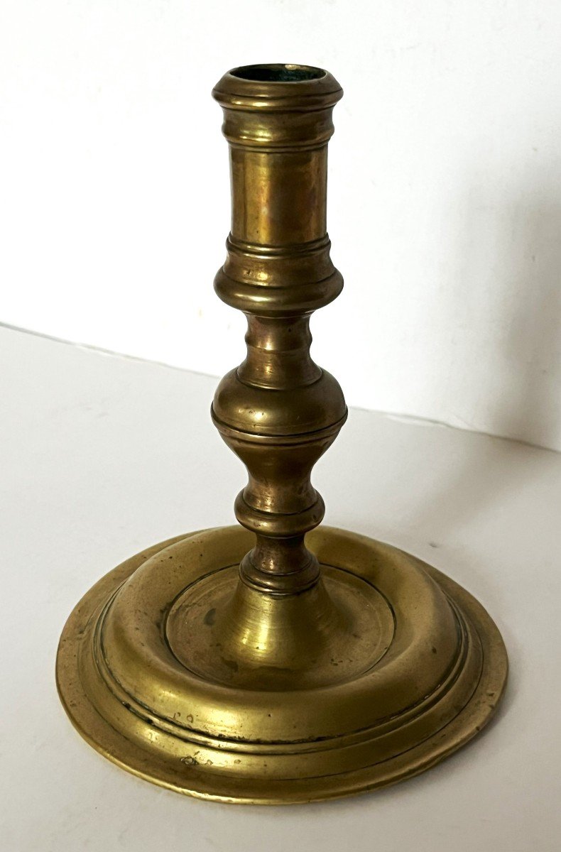 Pair Of 17th Century Brass Candlesticks-photo-2