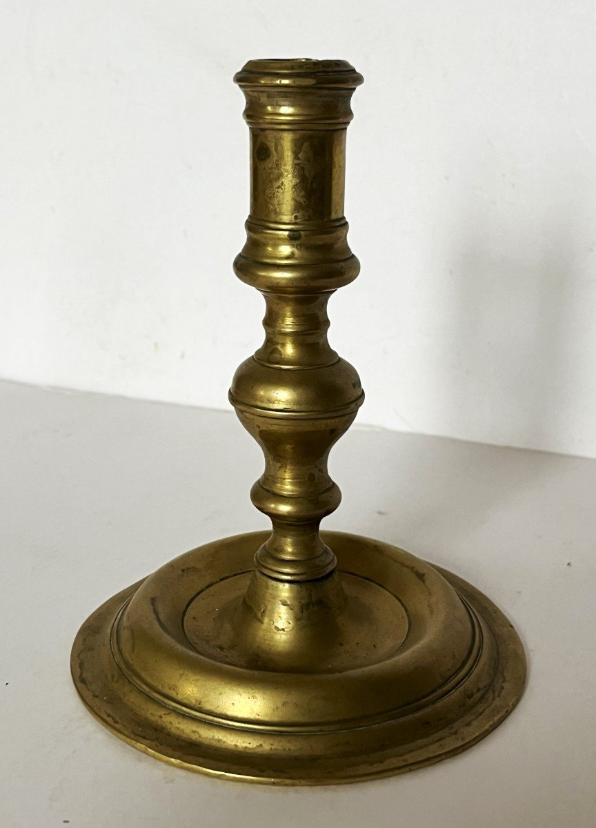 Pair Of 17th Century Brass Candlesticks-photo-4