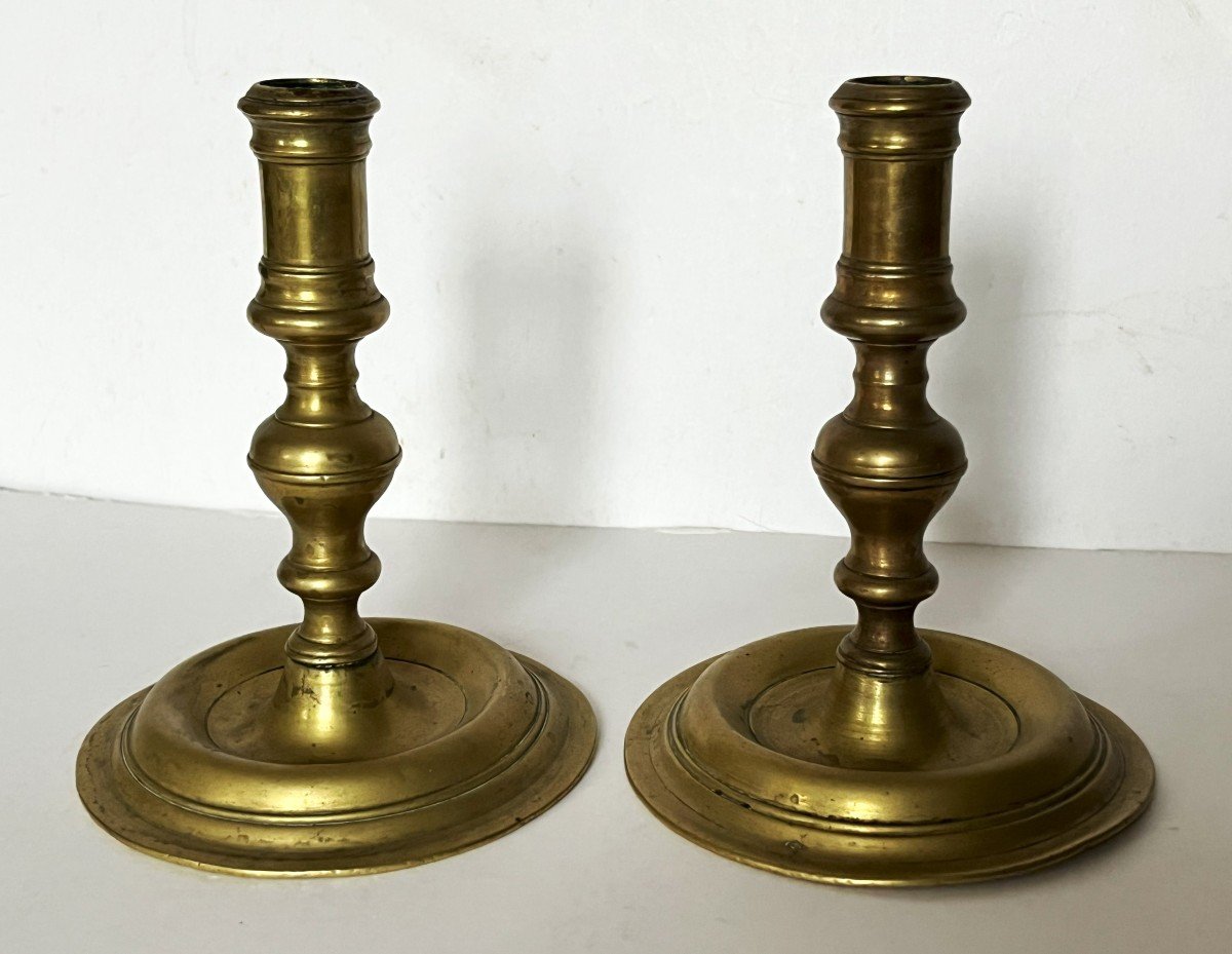 Pair Of 17th Century Brass Candlesticks