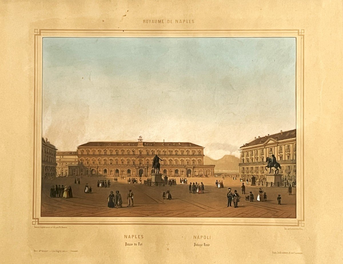 Kingdom Of Naples, View Of The Royal Palace, Napoleon III Engraving