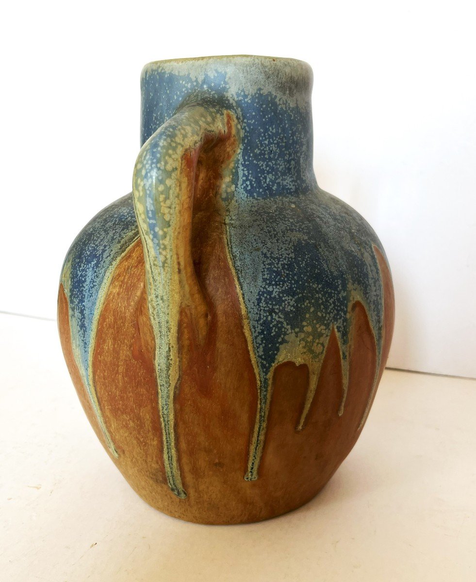 Gilbert Méténier 1876/1957 Large Amphora Vase In Sandstone-photo-2