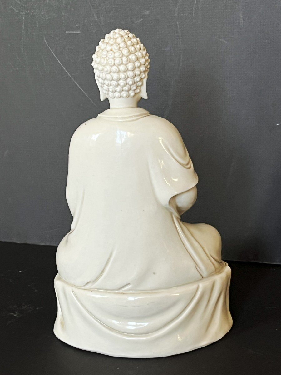 20th Century White Chinese Porcelain Buddha-photo-5