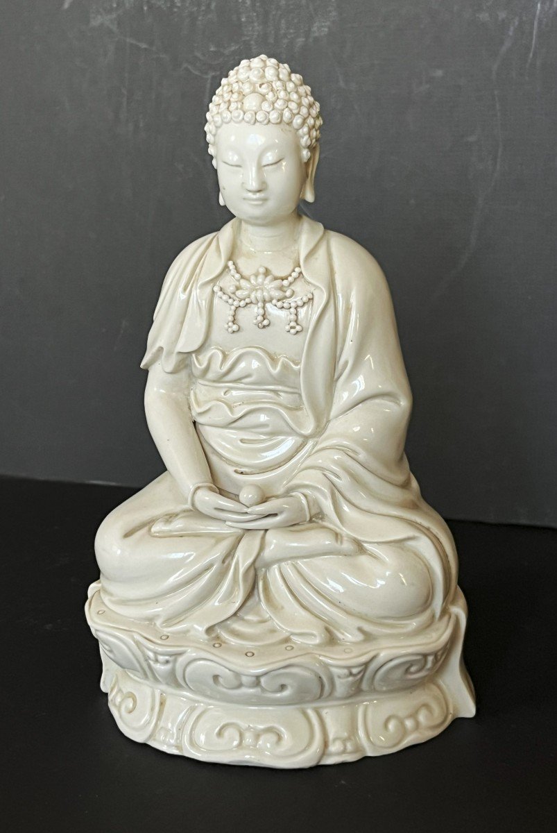 20th Century White Chinese Porcelain Buddha