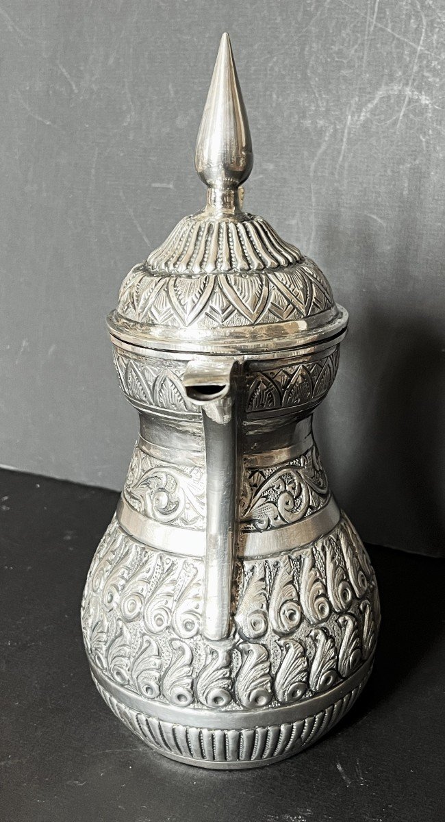 Cafetière En Argent Massif, Art Islamique, Empire Ottoman-photo-2