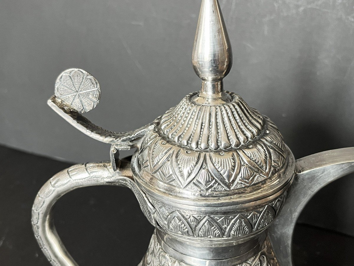 Cafetière En Argent Massif, Art Islamique, Empire Ottoman-photo-1