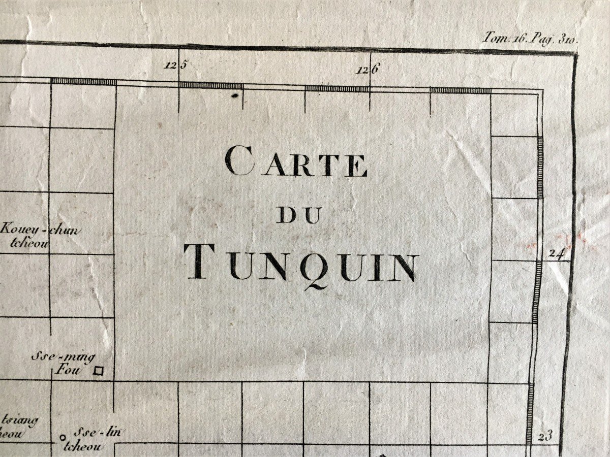 First Map Of Tonkin Late 18th, Vietnam, Indochina-photo-3