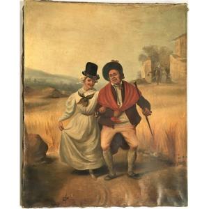 Mariage Gay Vers 1830, Huile Sur Toile