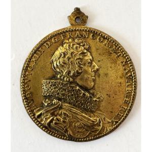 Louis XIII 1623 By Guillaume Dupré, Gilt Bronze Medal.