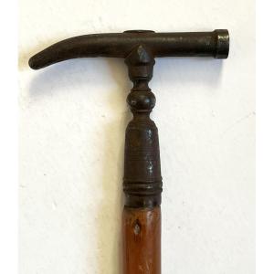 19th Century Wrought Iron Geologist's Or Mineralogist's Walk Stick