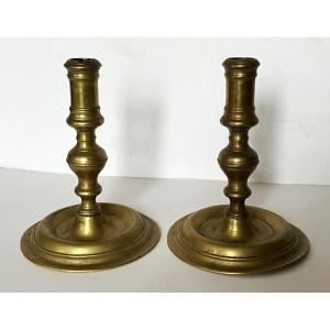 Pair Of 17th Century Brass Candlesticks