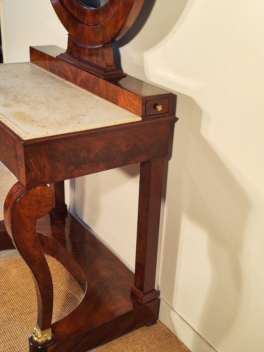 Cuban Mahogany Dressing Table, Restoration Period-photo-3