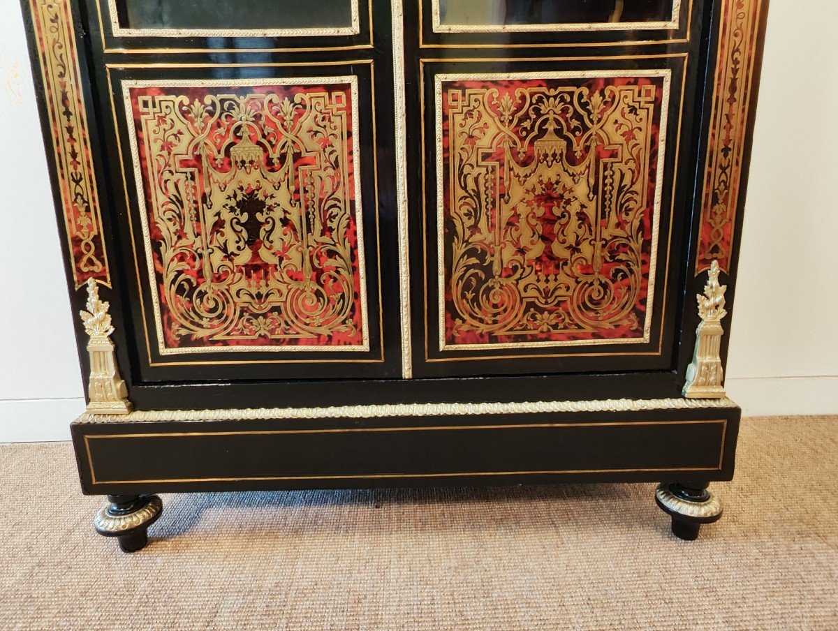 Boulle Marquetry Showcase, Napoleon III Period-photo-2