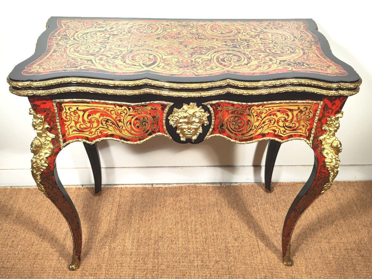 Napoleon III Period Boulle Marquetry Games Table