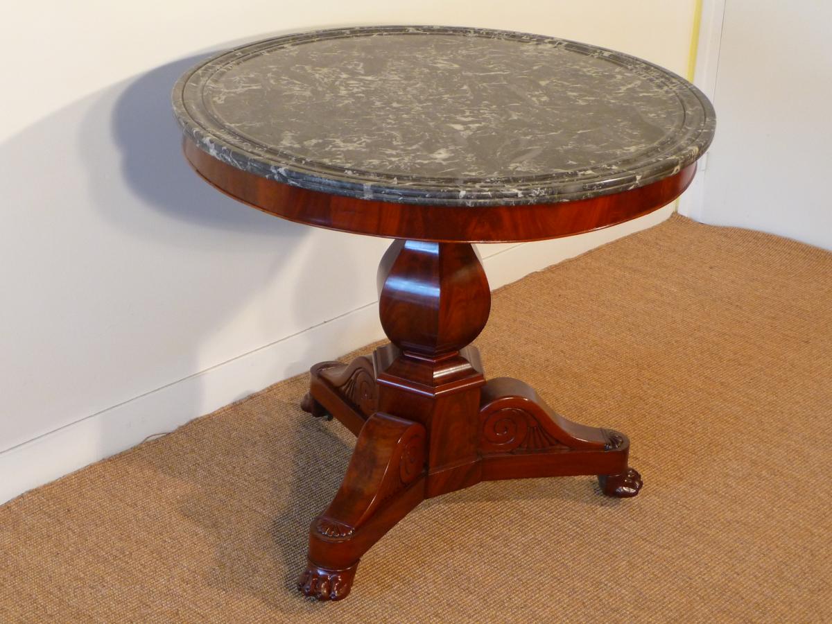 Pedestal Table Mahogany Restoration Period-photo-4