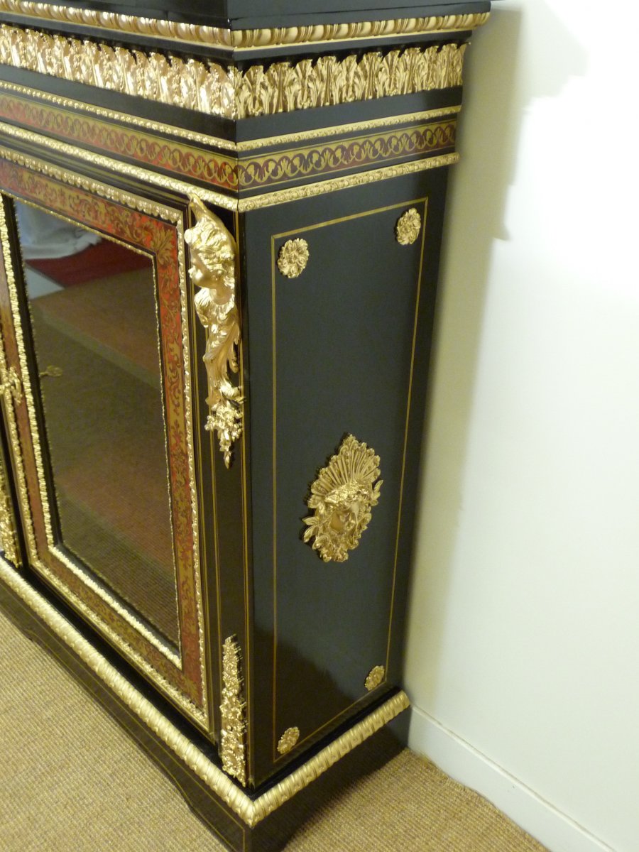 Vitrine En Marqueterie Boulle Napoleon III-photo-3