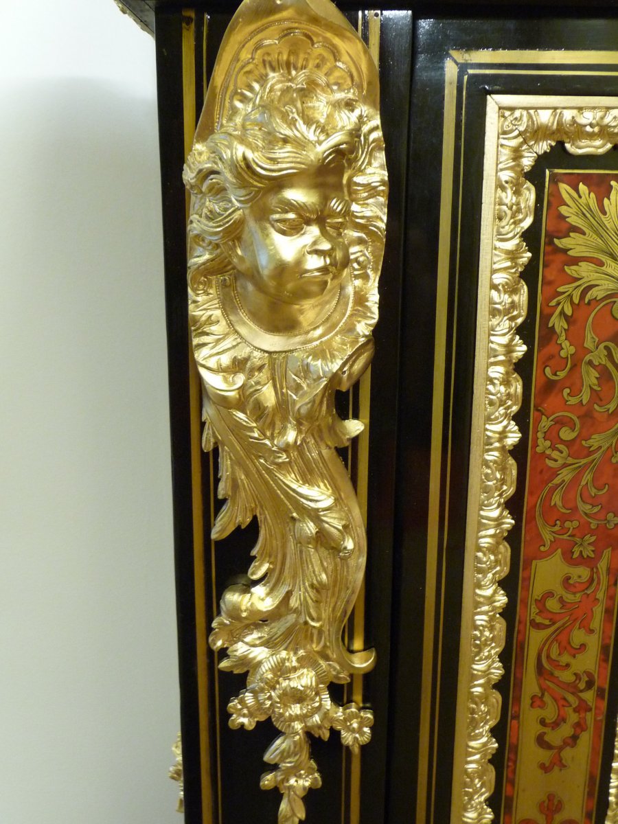 Vitrine En Marqueterie Boulle Napoleon III-photo-1