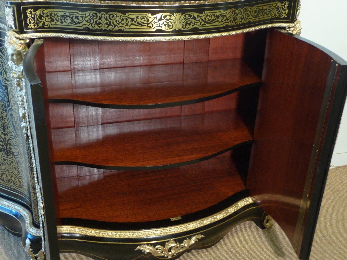 Support Cabinet In Boulle Marquetry Two Doors-photo-8