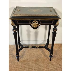 Jardiniere In Blackened Wood And Bronzes From The Napoleon III Period