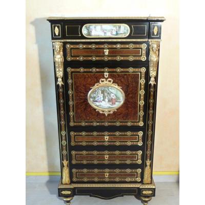 Secretary In Marquetry Boulle Diehl Napoleon III