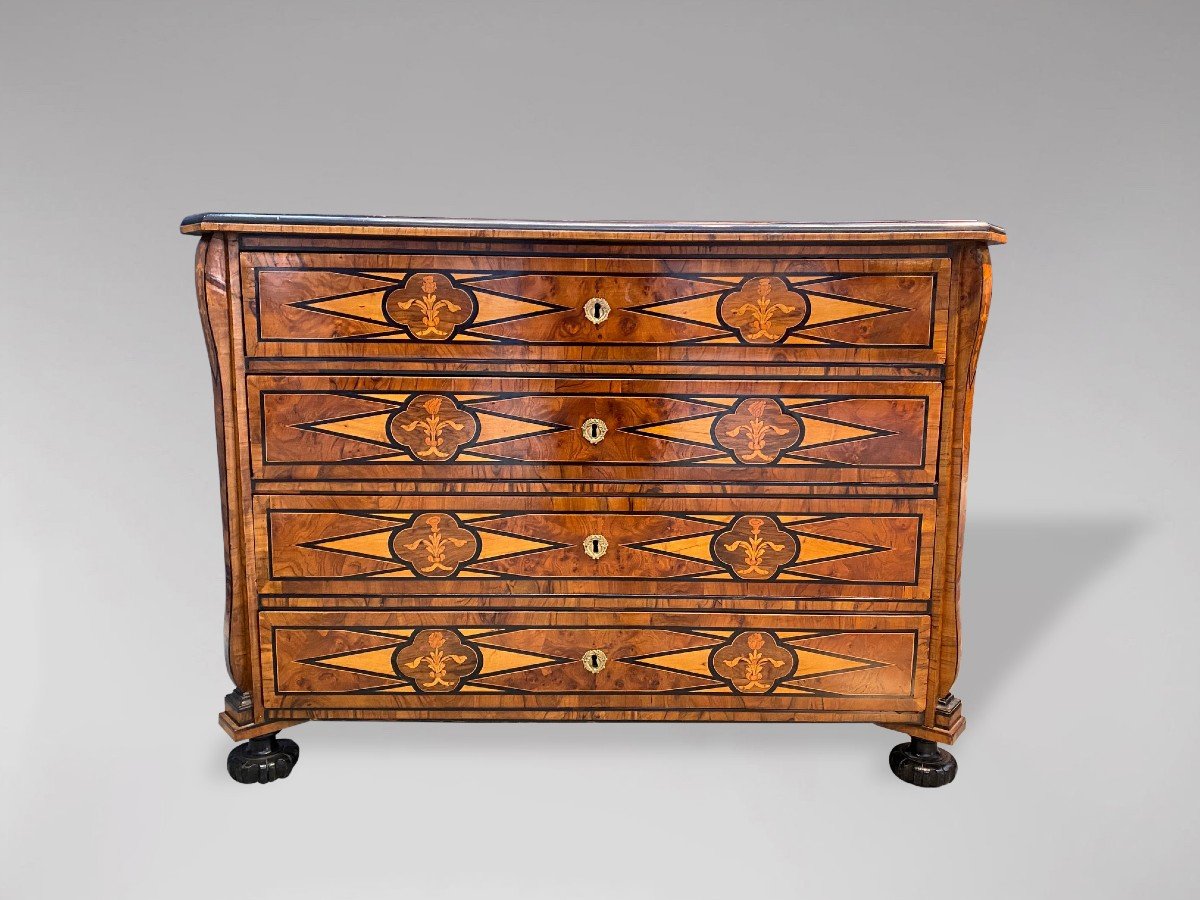 18th Century Italian Marquetry Chest Of Drawers-photo-3