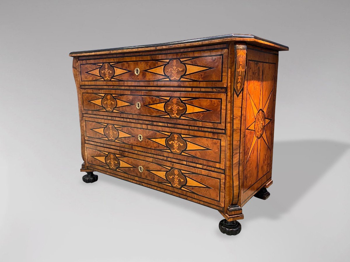 18th Century Italian Marquetry Chest Of Drawers-photo-4