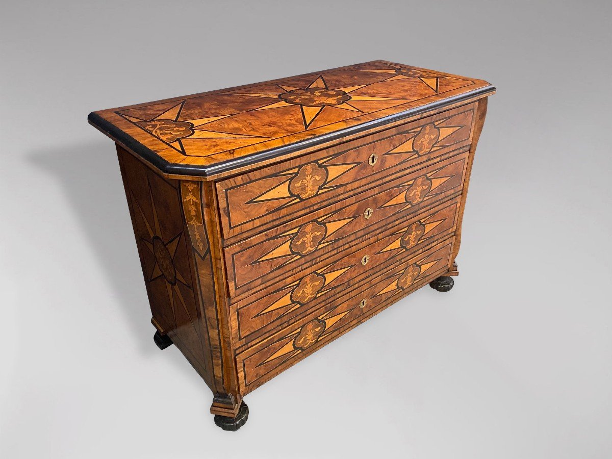 18th Century Italian Marquetry Chest Of Drawers-photo-1