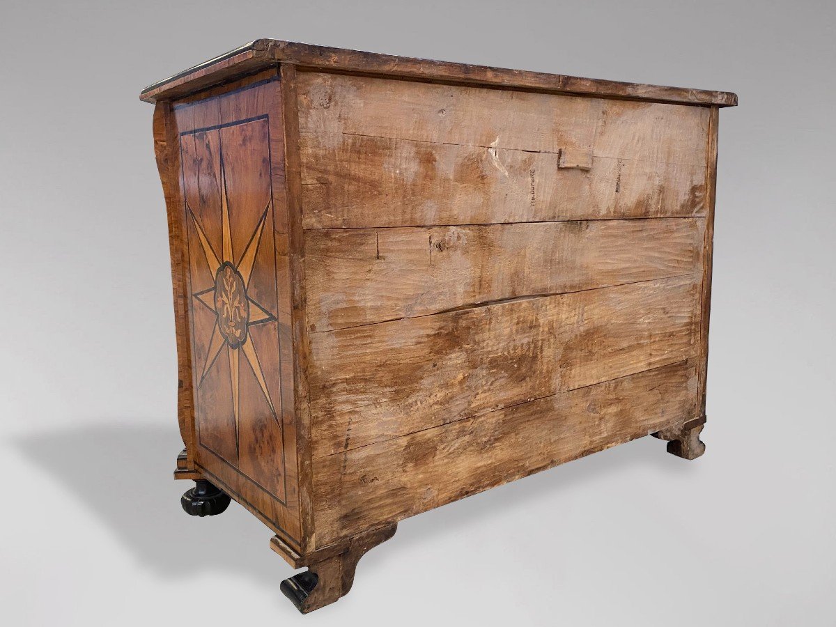 18th Century Italian Marquetry Chest Of Drawers-photo-4