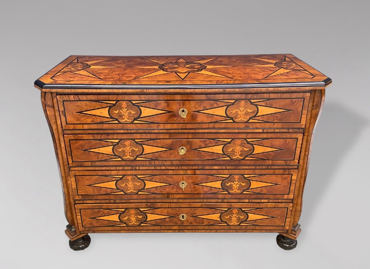 18th Century Italian Marquetry Chest Of Drawers