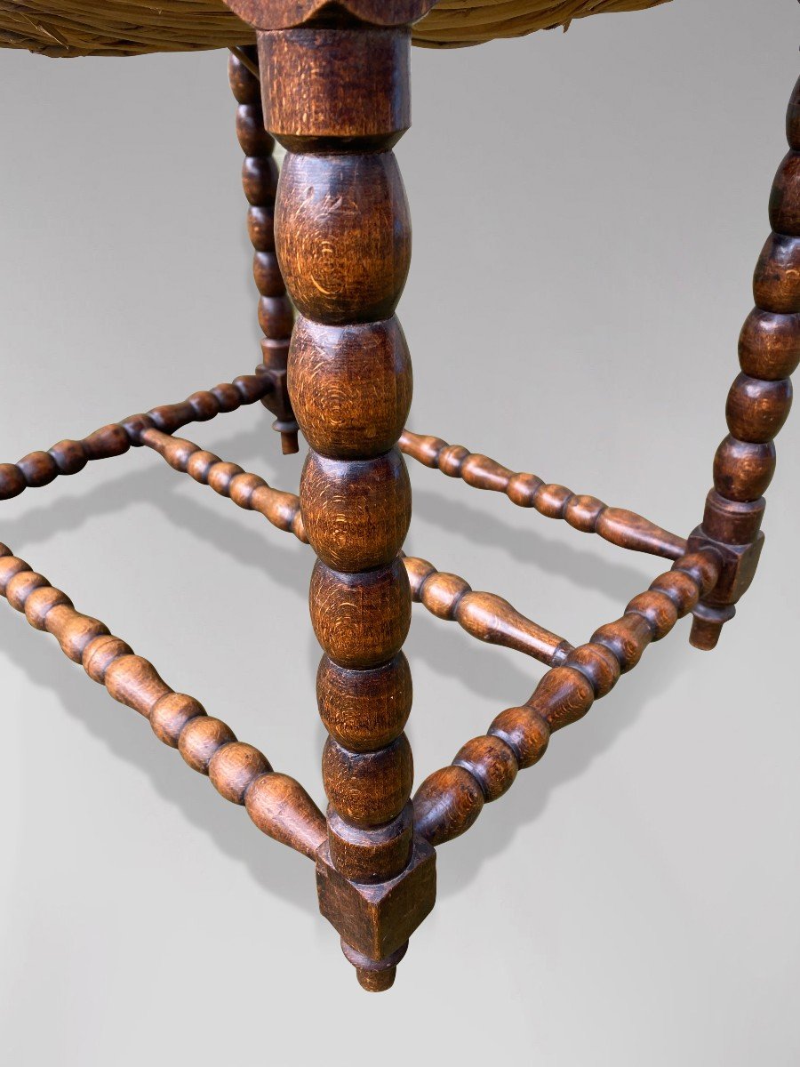 19th Century Walnut Bobbin Stool-photo-1