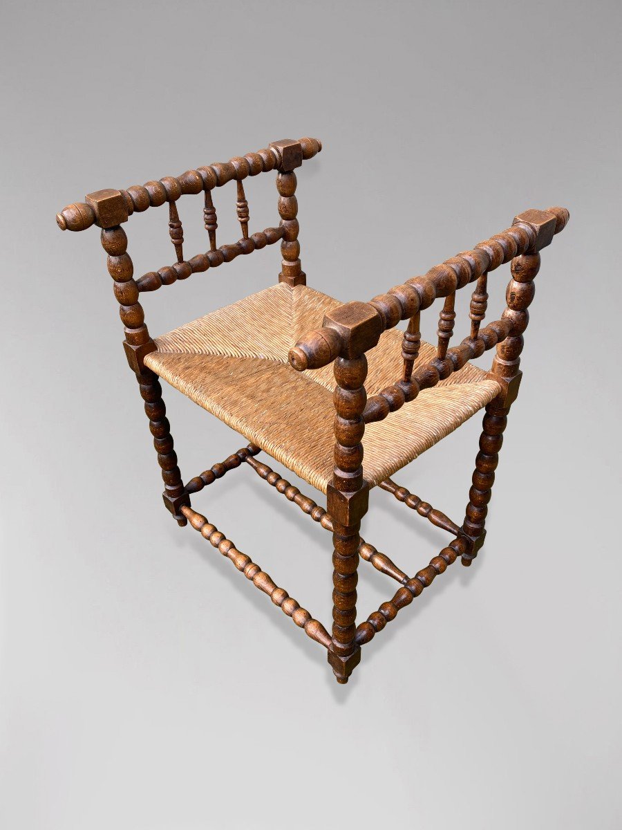 19th Century Walnut Bobbin Stool-photo-2